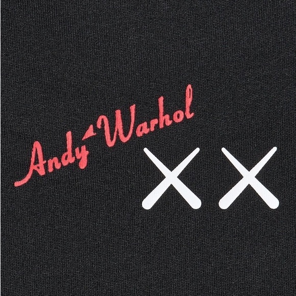 Fair Used Unisex Size X-large Uniqlo KAWS X Warhol Graphic Tee 100% Cotton Black - Picture 5 of 13